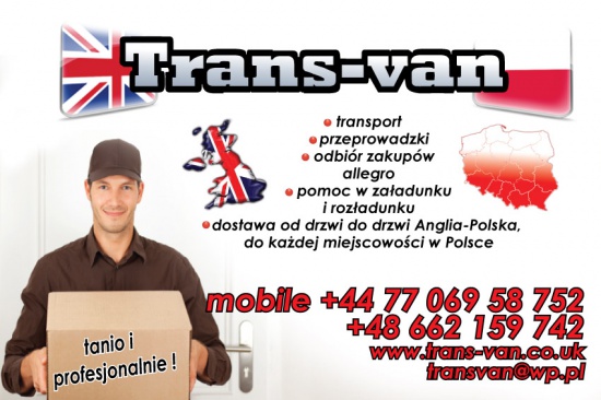 TRANSPORT POLSKA ANGLIA OD DRZWI DO DRZWI PACZKI PRZEPROWADZKI