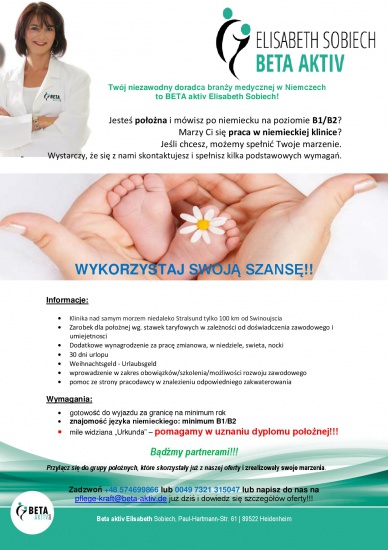 Położna – praca w niemieckiej klinice niedaleko Szczecina